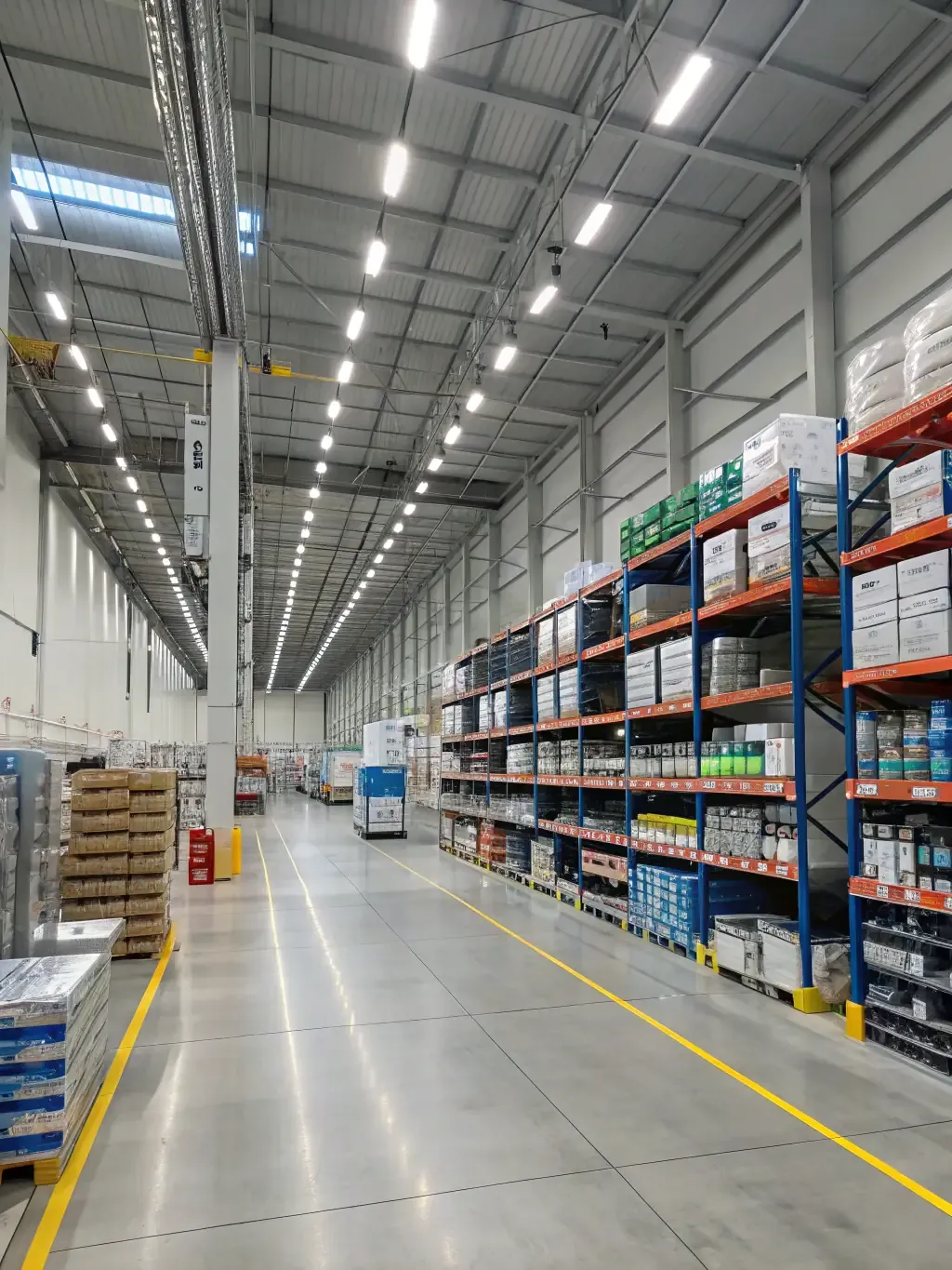 Well-organized warehouse shelving filled with e-commerce products ready for fulfillment